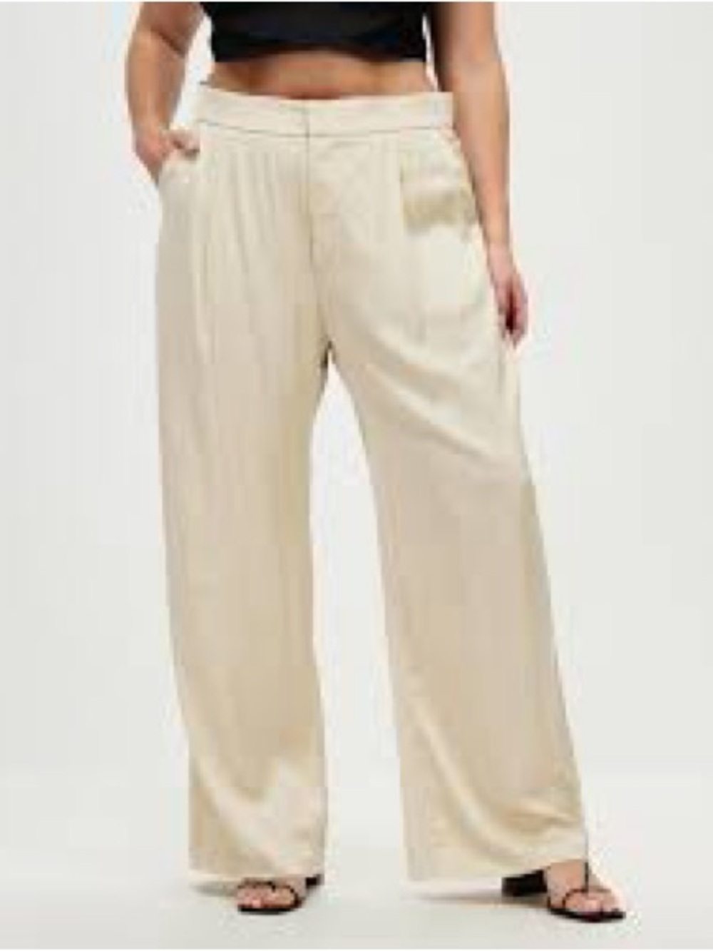 Abercrombie & Fitch Light Cream Wide-Leg Women's Pants